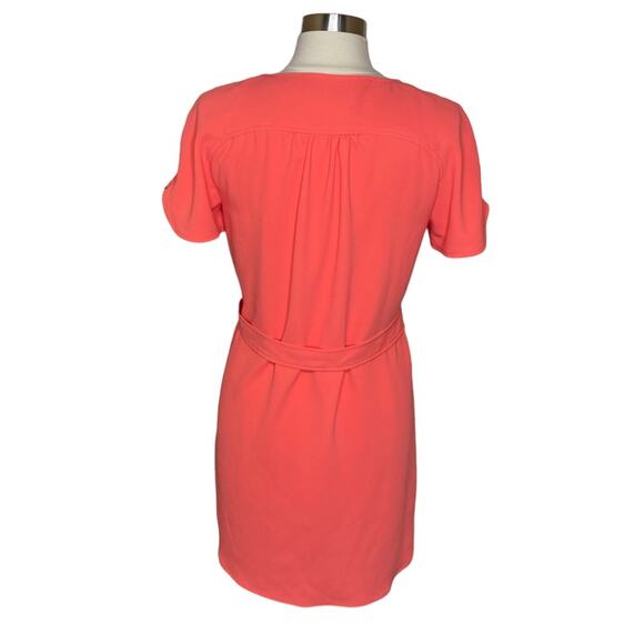 Trina Turk Short Sleeve Button Front‎ Detail Shift Dress Belted Sash Women’s 6 - Picture 2 of 9